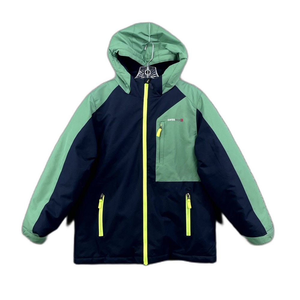 Swiss Tech Winter Jacket Boys L 10-12 Colorblock Fleece Lined Streetwear Winter